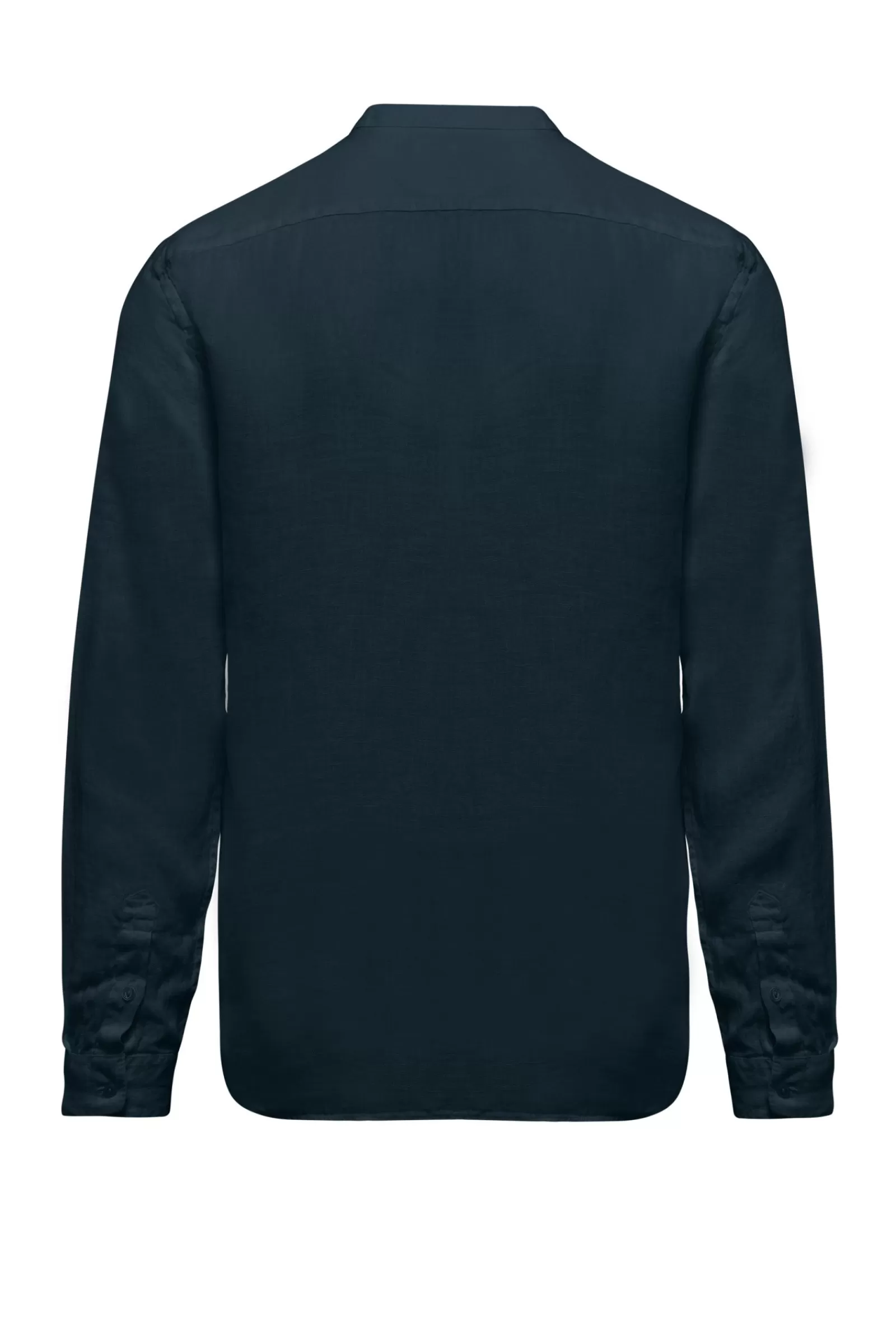 Uomo Bomboogie Camicie>Camicia In Lino Con Collo Alla Coreana