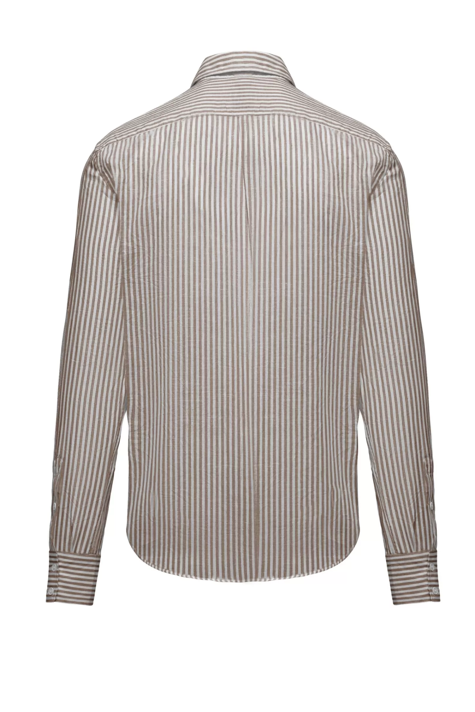 Uomo Bomboogie Camicie>Camicia In Lino/Cotone A Righe