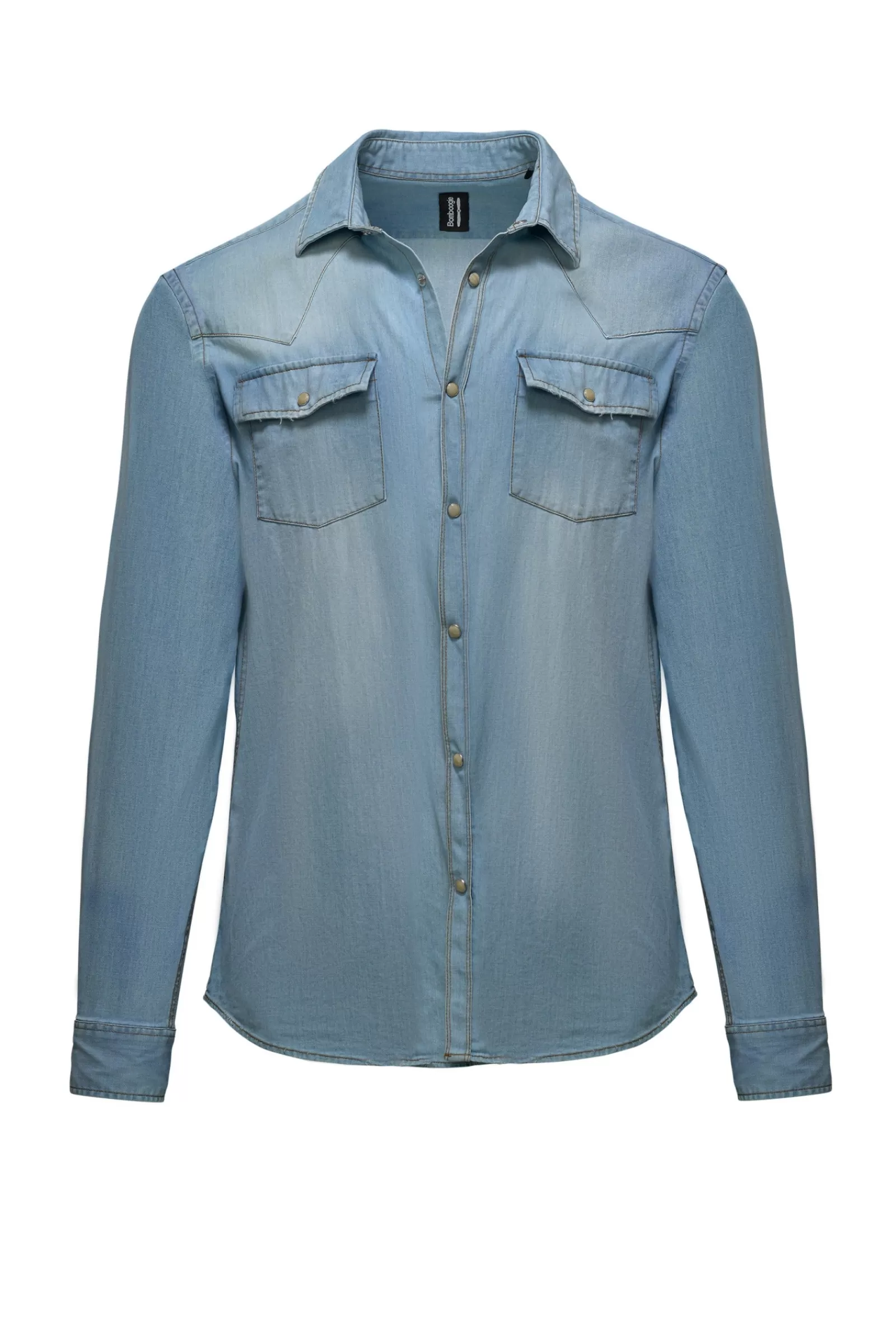 Uomo Bomboogie Camicie>Camicia Rodeo In Denim Elasticizzato