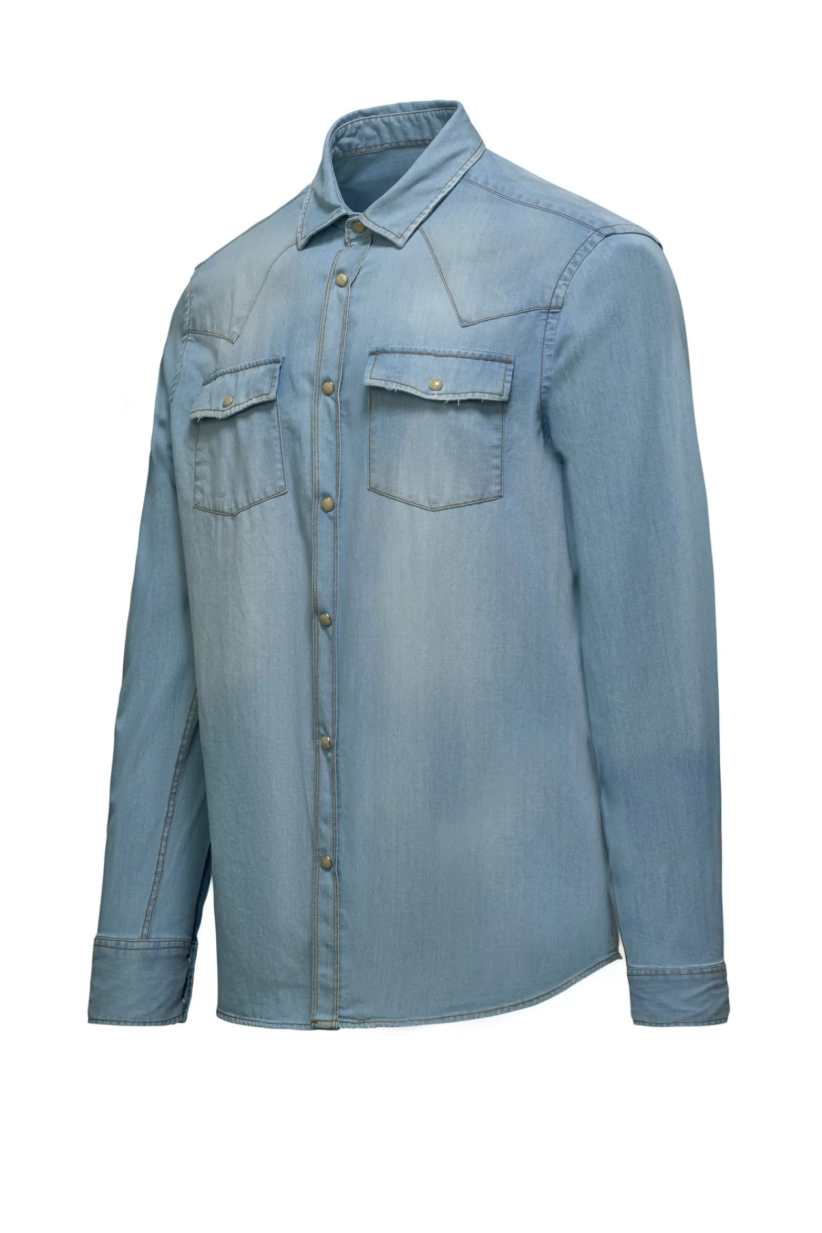 Uomo Bomboogie Camicie>Camicia Rodeo In Denim Elasticizzato