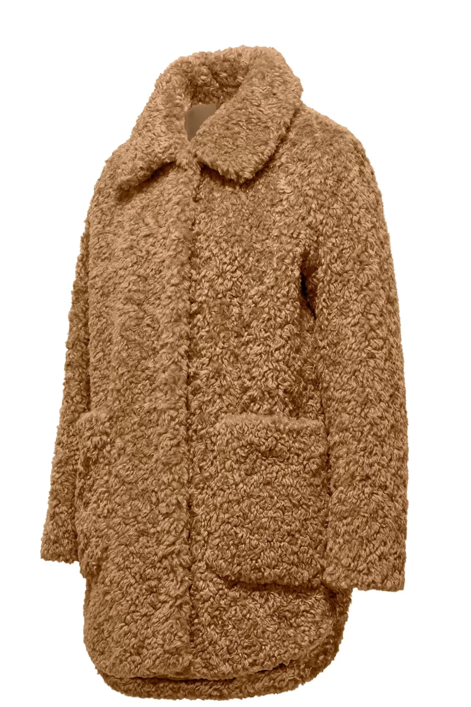 Donna Bomboogie Cappotti>Cappotto Con Colletto In Sherpa Fleece Effetto Curly