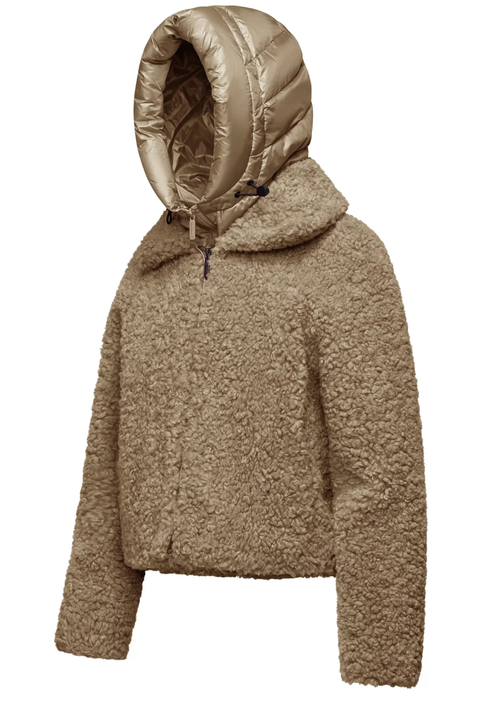Donna Bomboogie Cappotti>Cappotto Corto In Sherpa Fleece Con Cappuccio