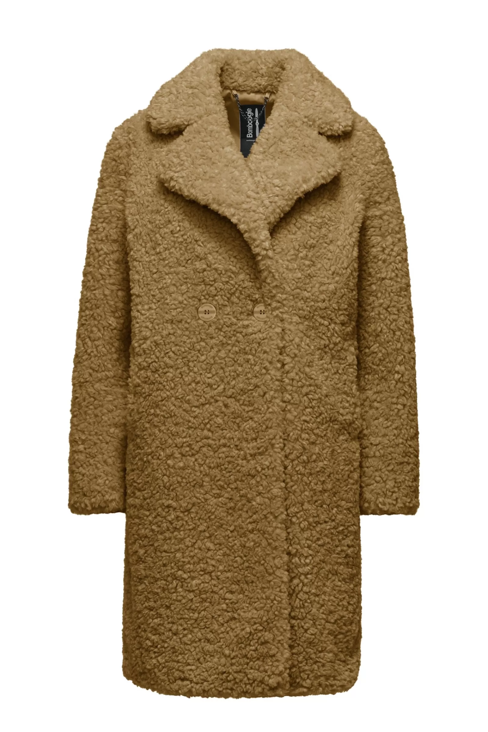 Donna Bomboogie Cappotti>Cappotto In Sherpa Fleece Con Revers