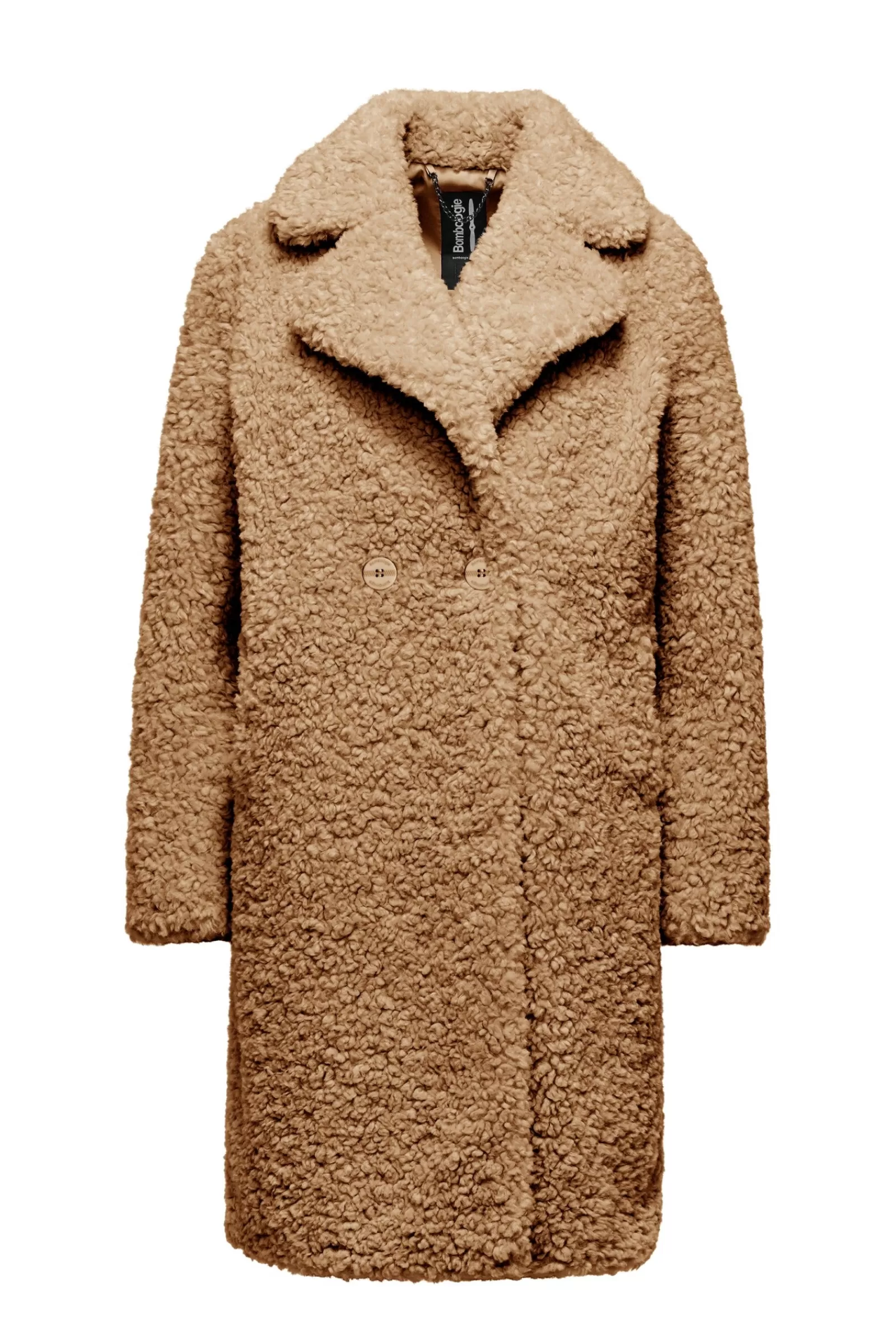 Donna Bomboogie Cappotti>Cappotto In Sherpa Fleece Con Revers