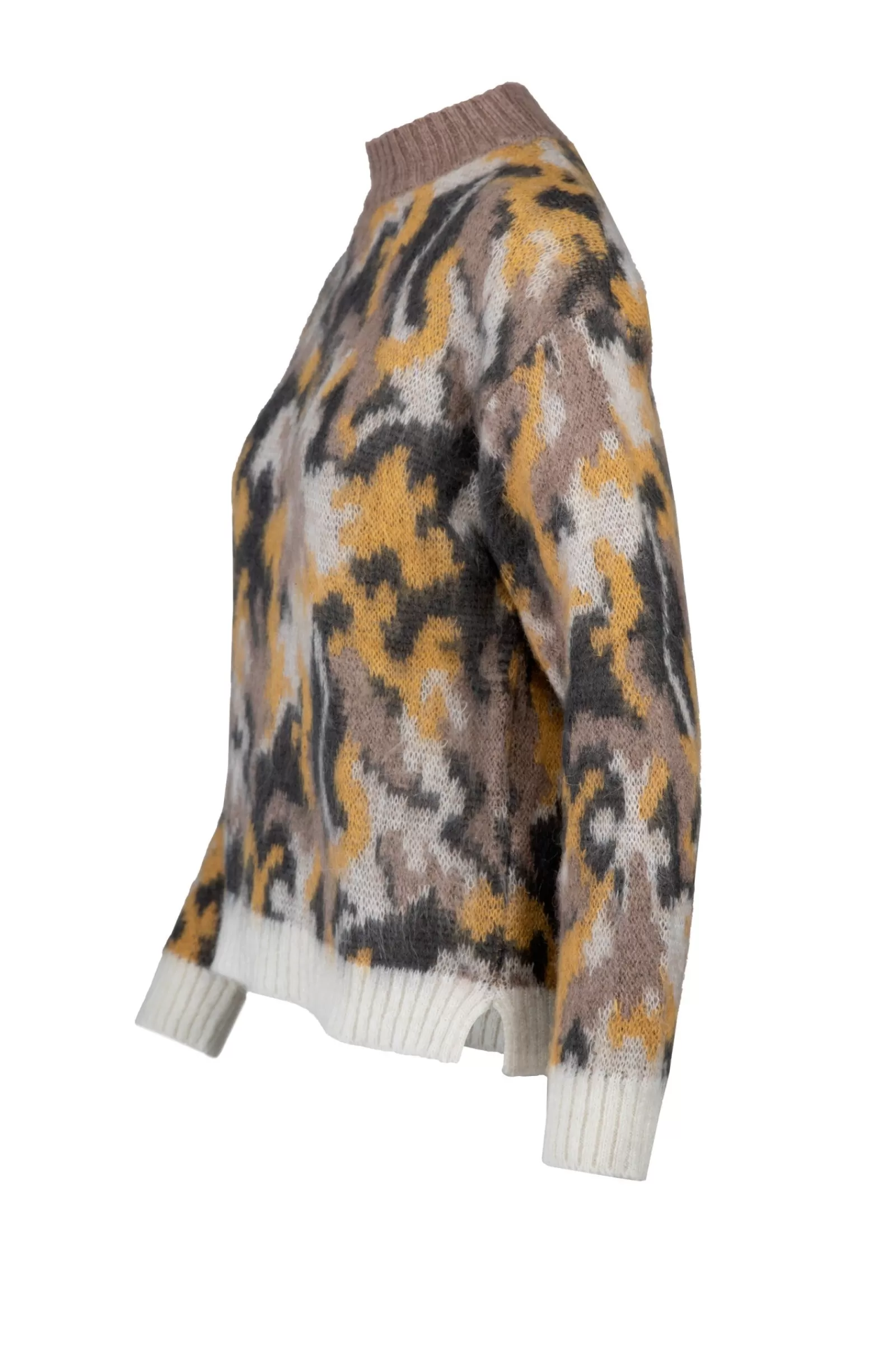 Donna Bomboogie Maglioni & Pullover>Dolcevita Camouflage In Misto Mohair