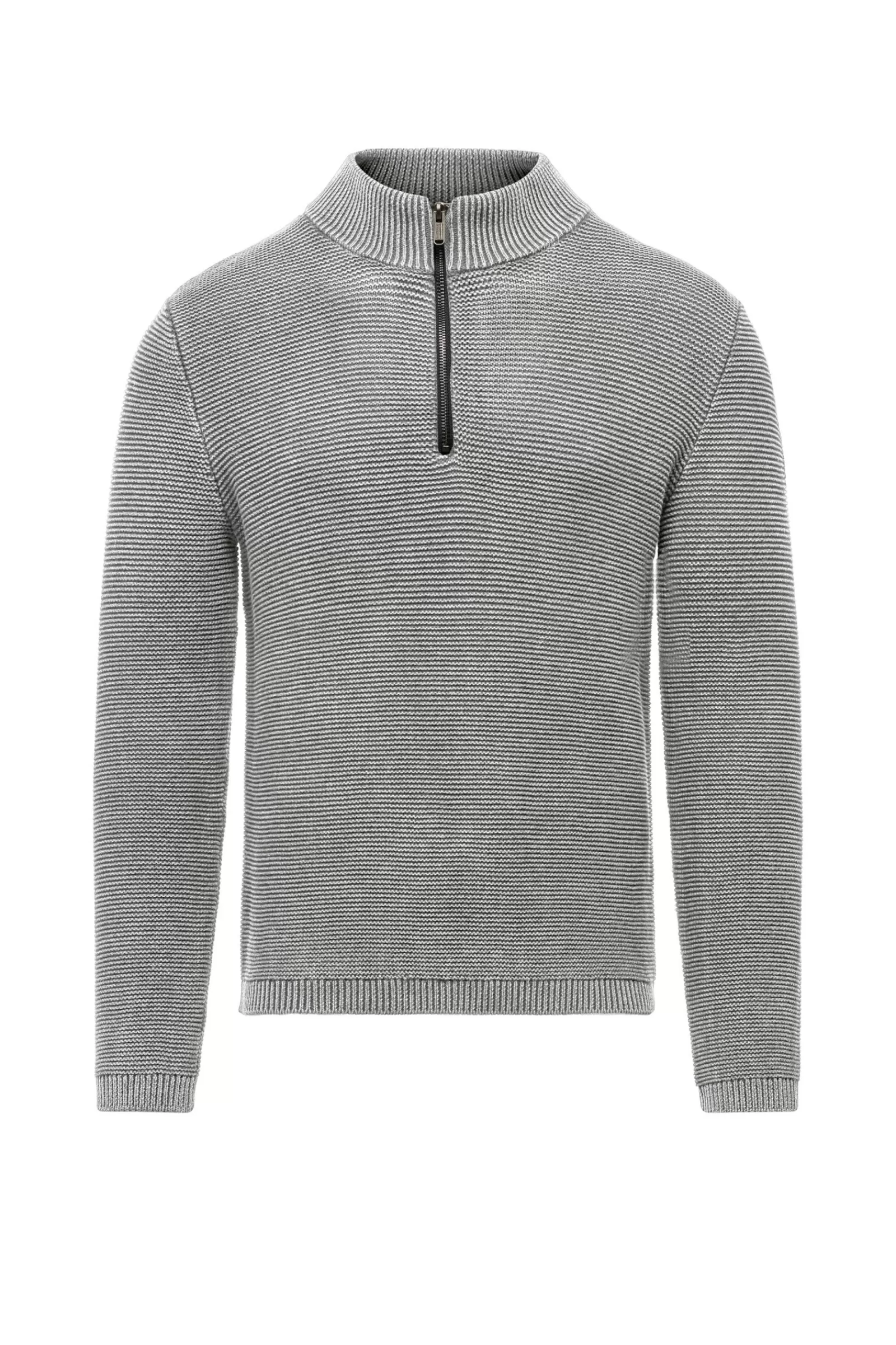 Uomo Bomboogie Maglioni & Pullover>Dolcevita Con Zip In Cotone Tinto A Freddo