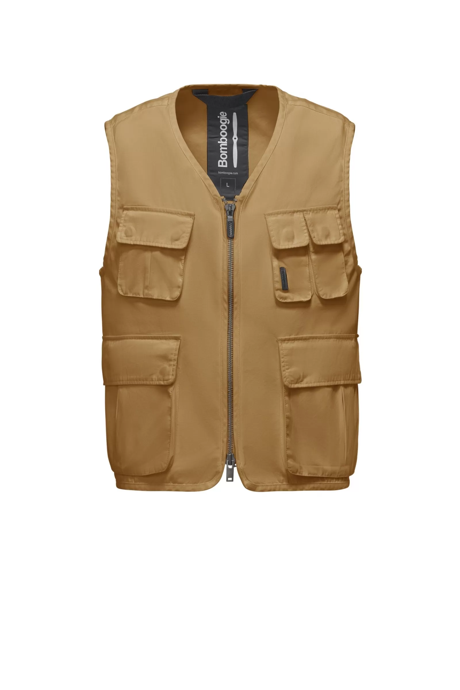 Uomo Bomboogie Smanicati>Gilet Multitasche In Popeline Di Cotone