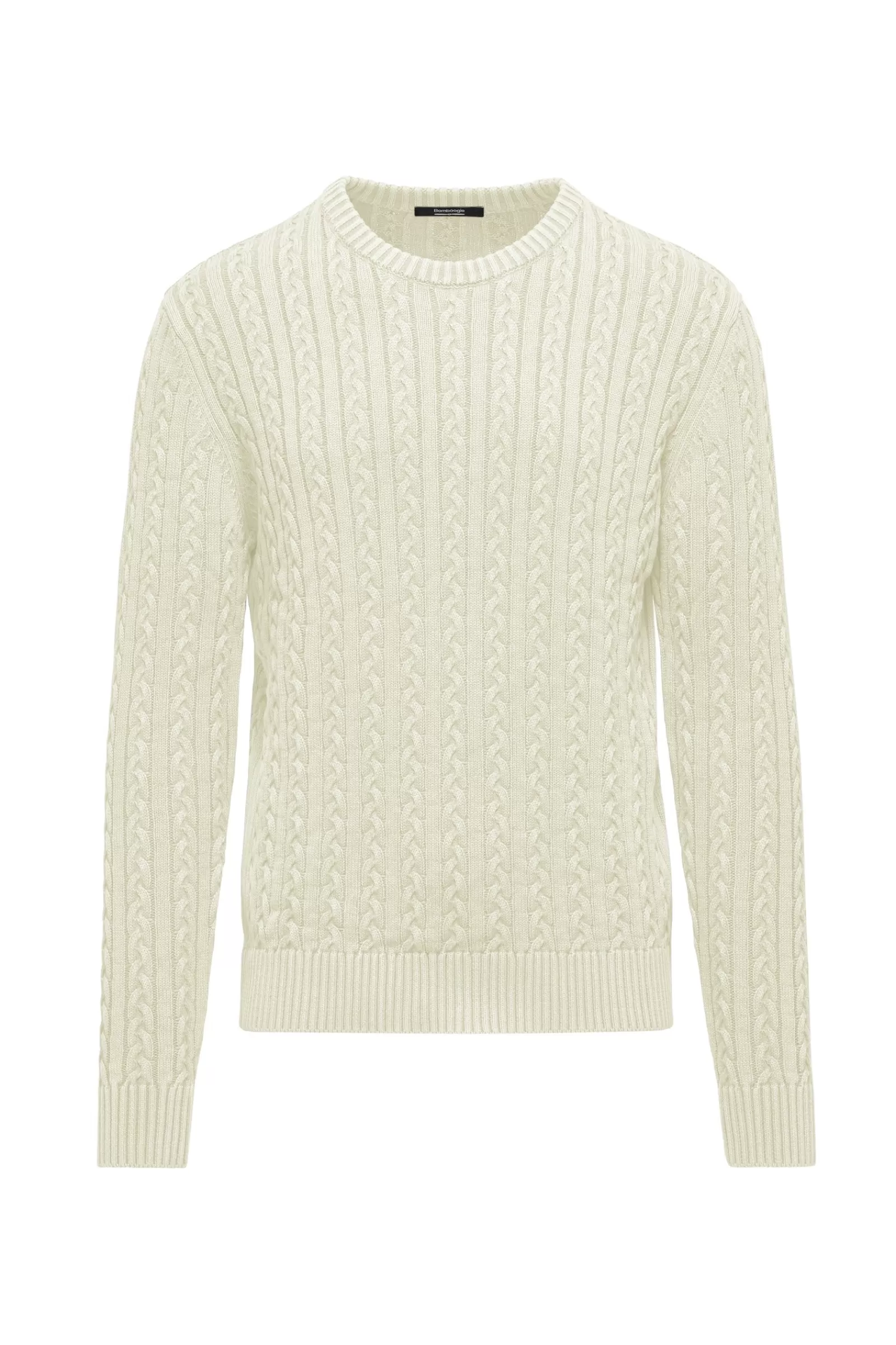 Uomo Bomboogie Maglioni & Pullover>Girocollo A Treccia In Cotone