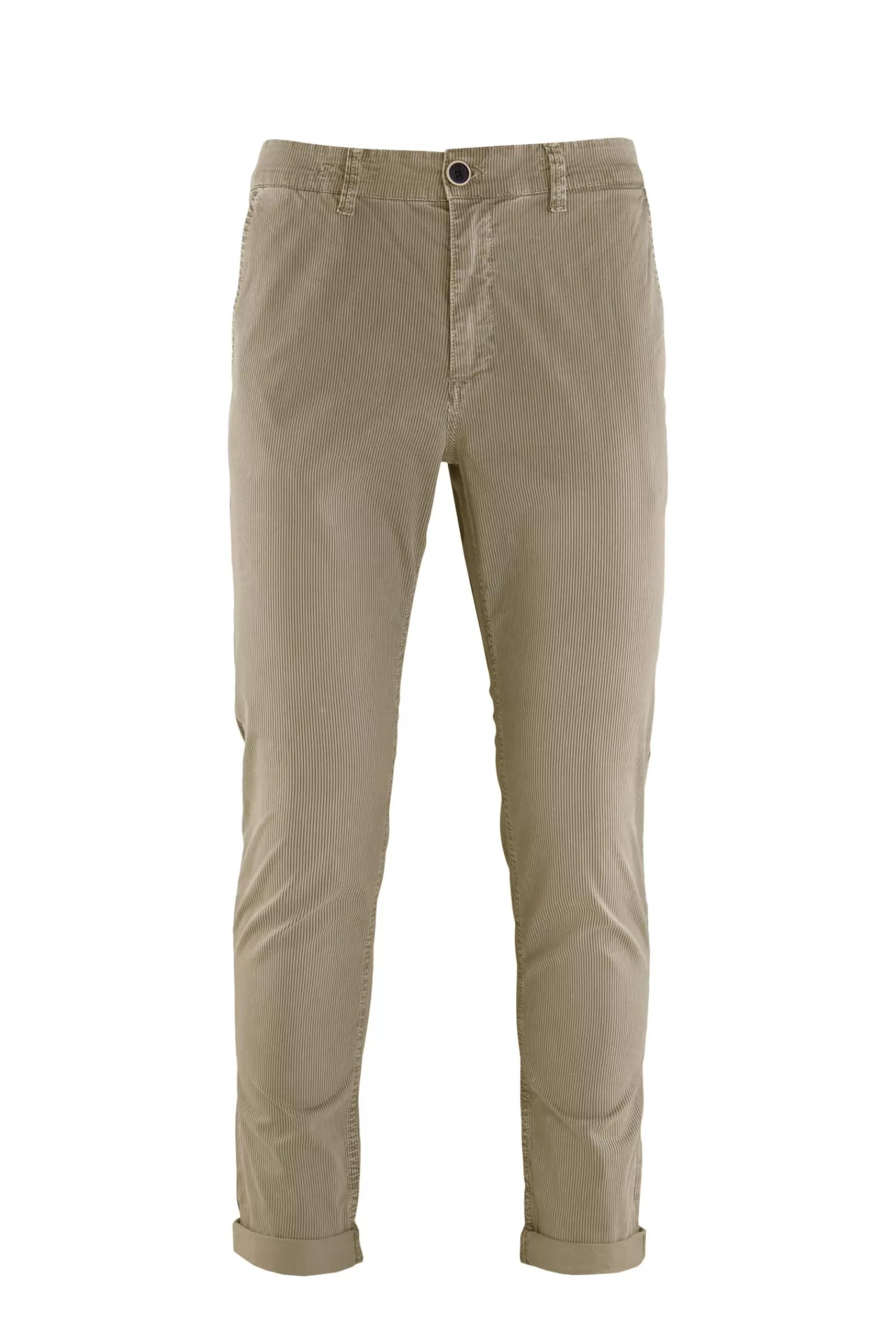 Uomo Bomboogie Pantaloni>Pantaloni Chino In Gabardina Rigata