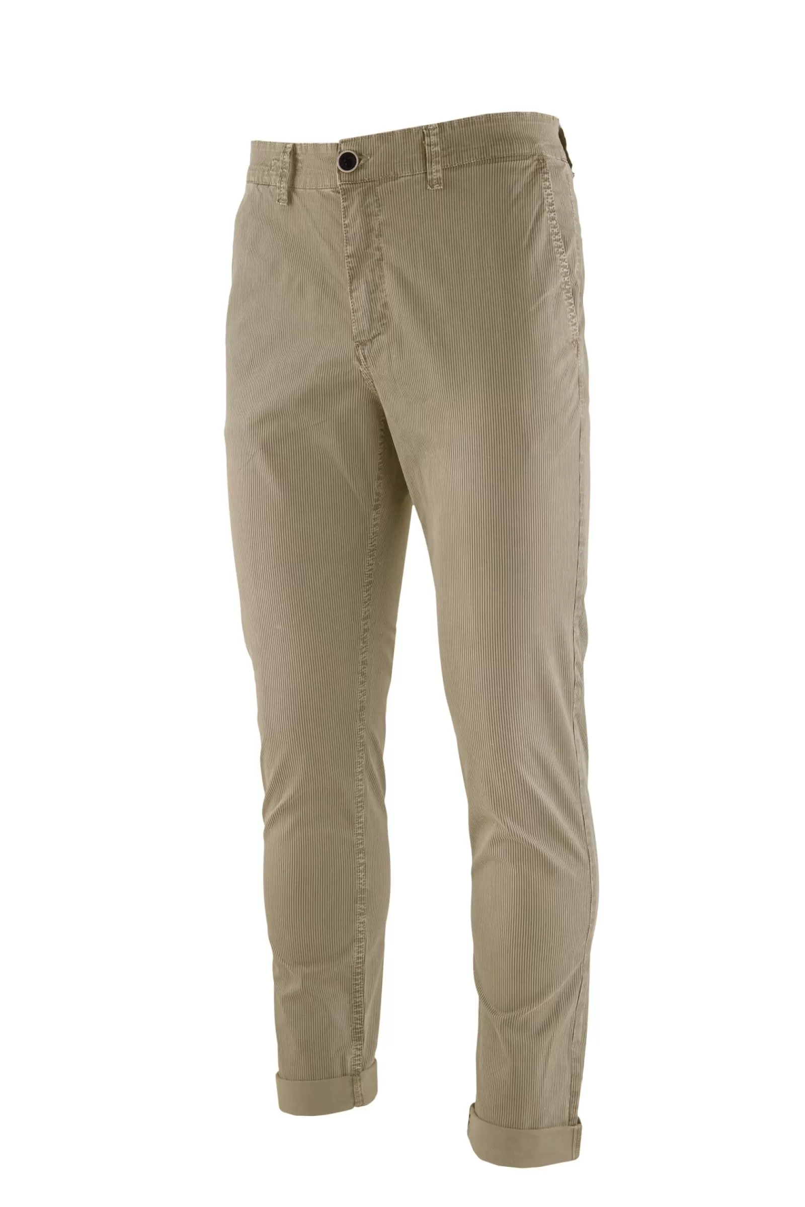 Uomo Bomboogie Pantaloni>Pantaloni Chino In Gabardina Rigata