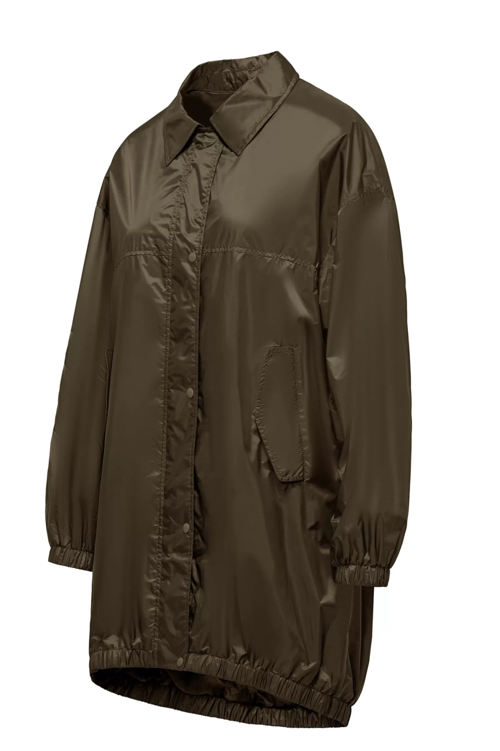 Donna Bomboogie Parka>Parka In Nylon Brillante Con Colletto