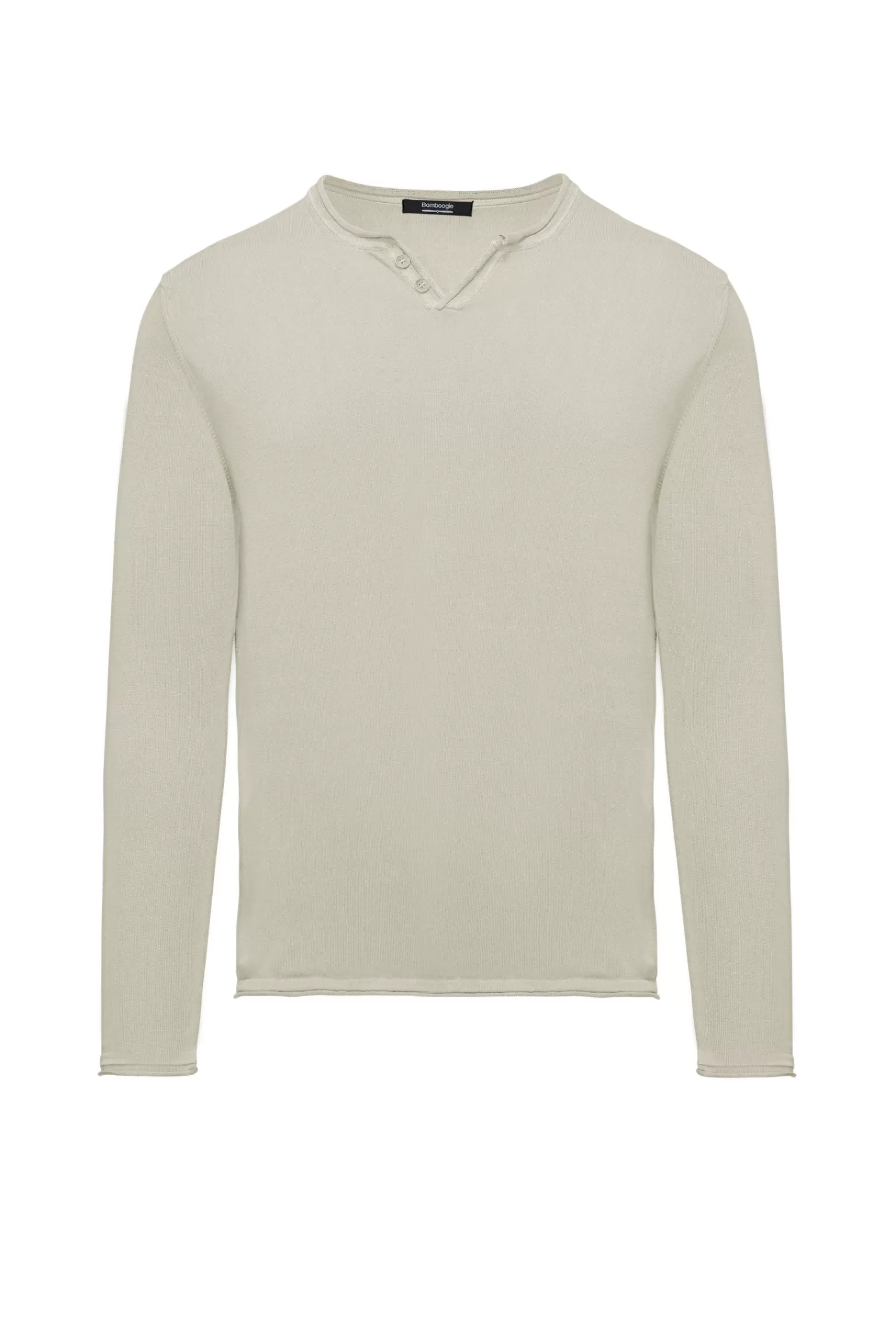 Uomo Bomboogie Maglie & Felpe>Pullover Con Bottoni In Maglia Rasata Faded