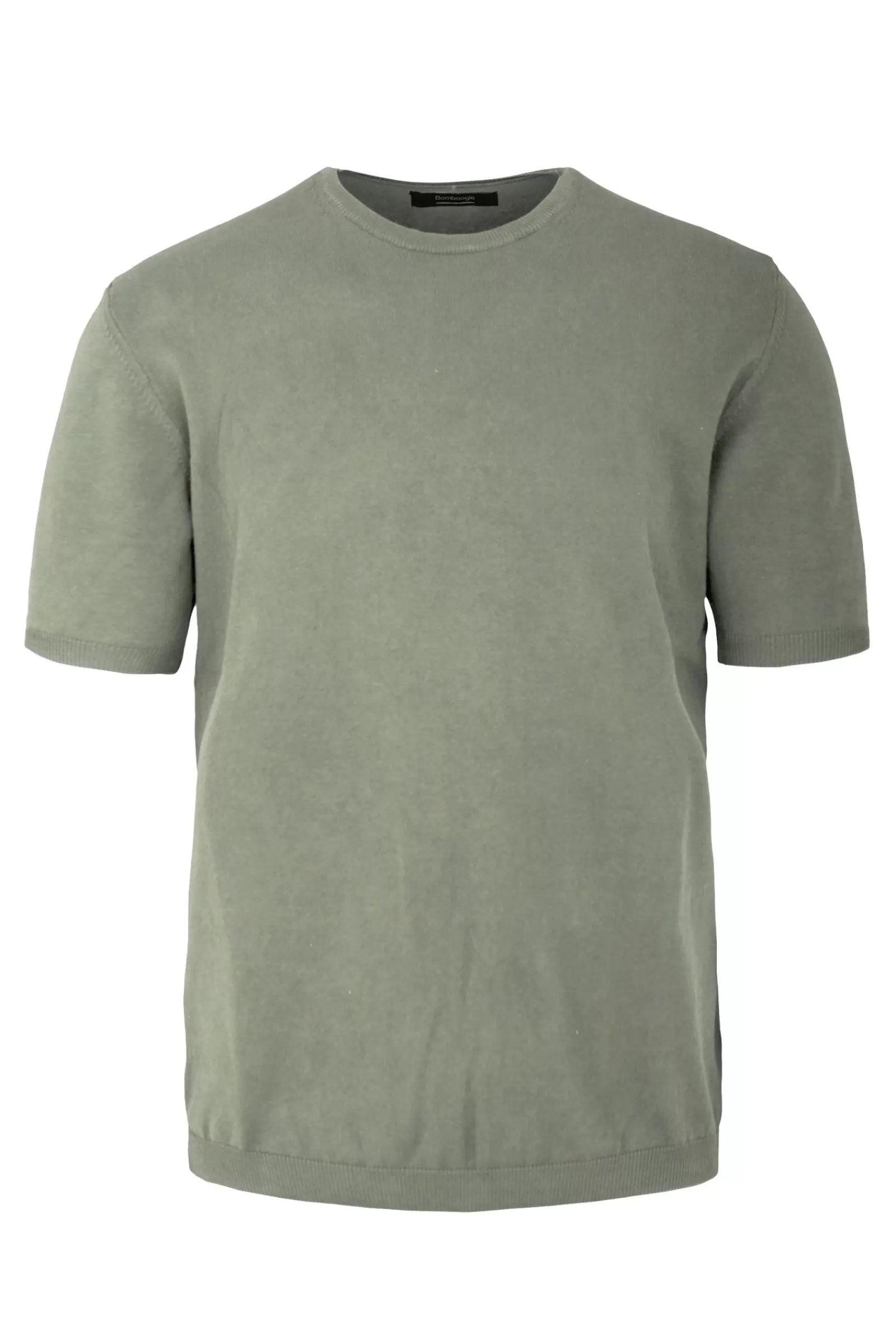 Uomo Bomboogie Maglie & Felpe>Pullover Girocollo A Manica Corta In Maglia Rasata Faded