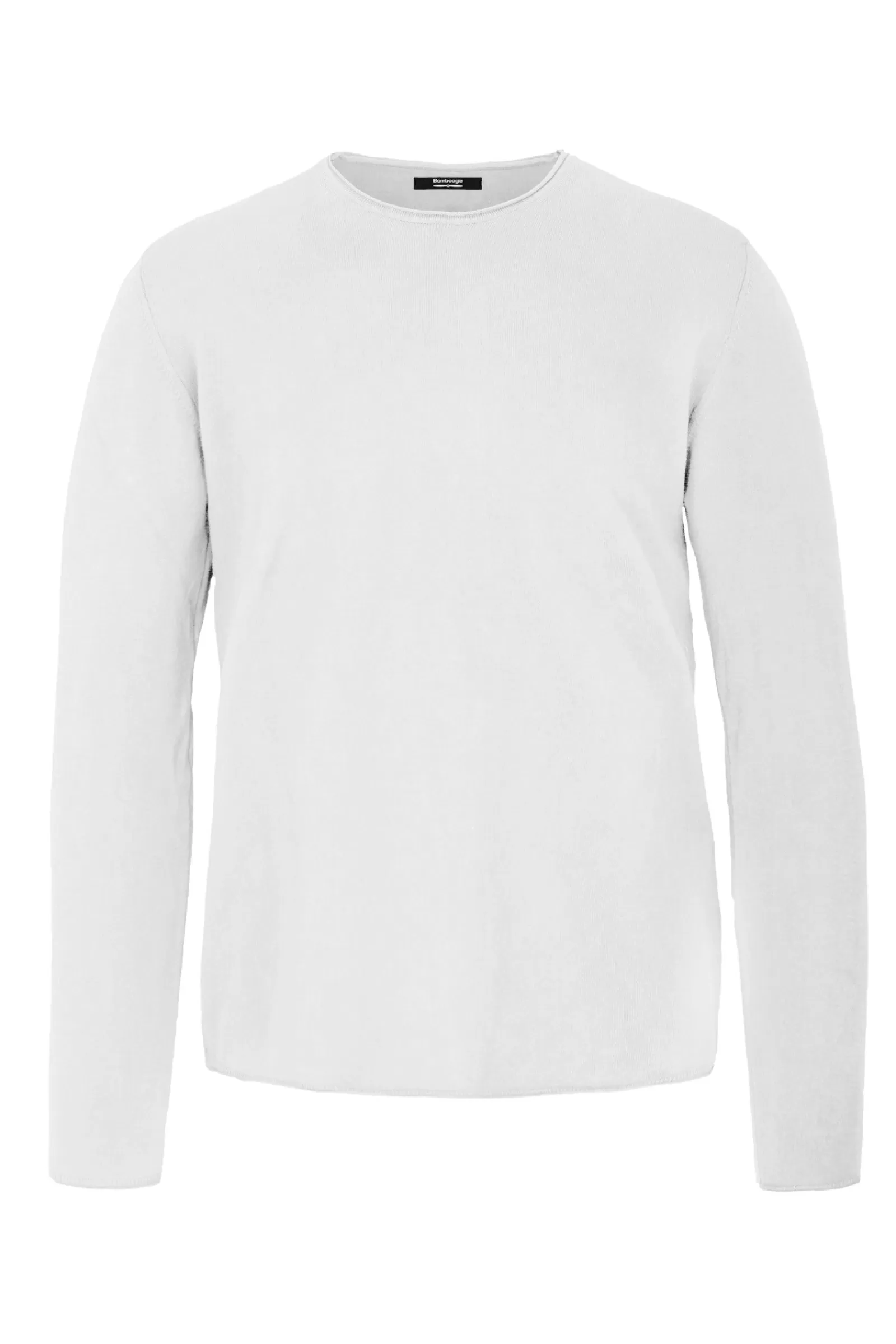 Uomo Bomboogie Maglie & Felpe>Pullover Girocollo In Maglia Rasata Con Bordi Arrotolati