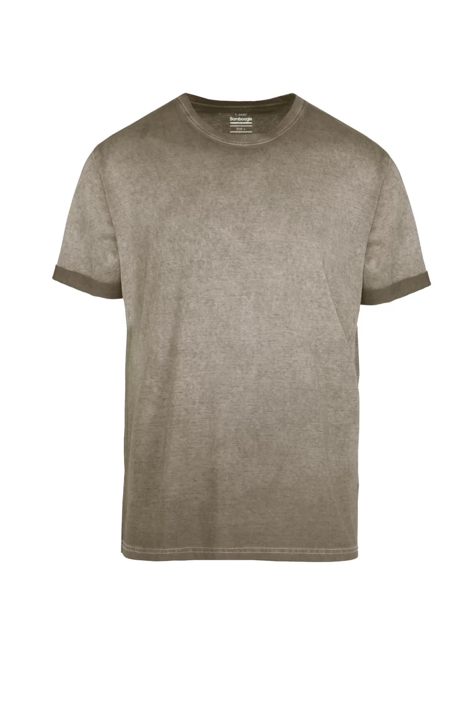 Uomo Bomboogie T-Shirts & Polo>T-shirt A Manica Corta In Cotone Tinto A Freddo
