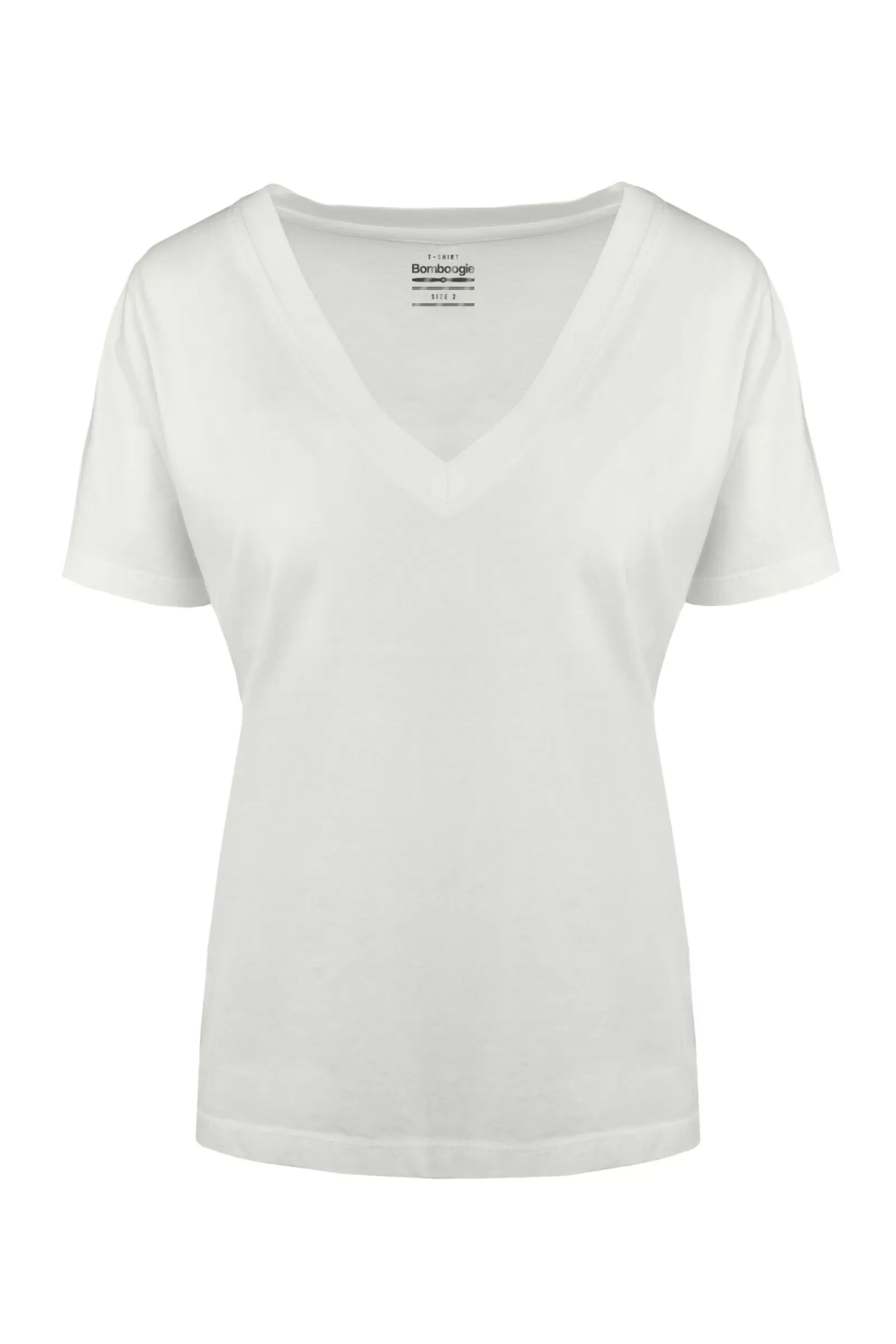 Donna Bomboogie T-Shirts>T-Shirt Con Scollo A V In Cotone Organico