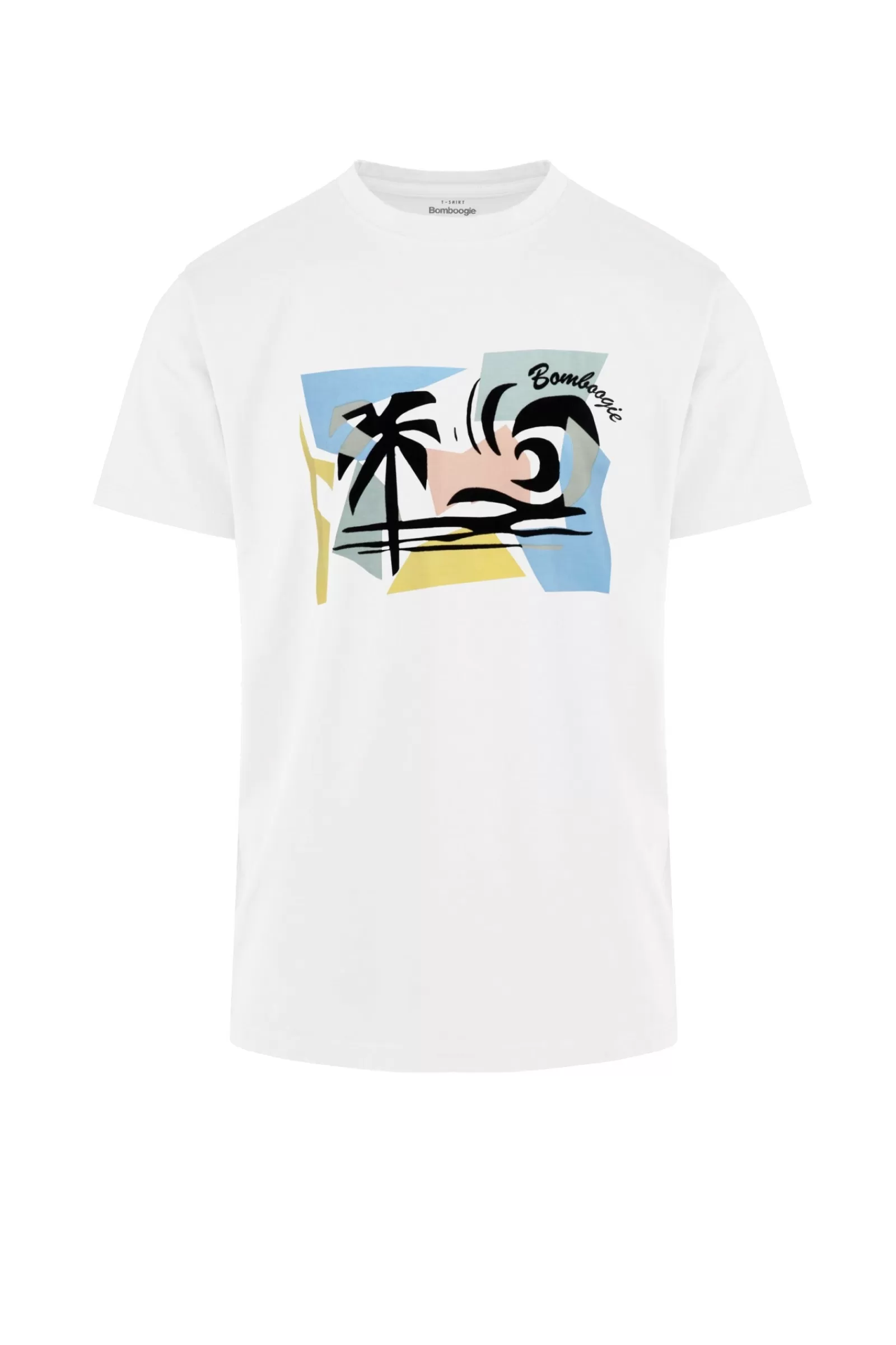 Uomo Bomboogie T-Shirts & Polo>T-shirt Con Stampa Palme Pastello