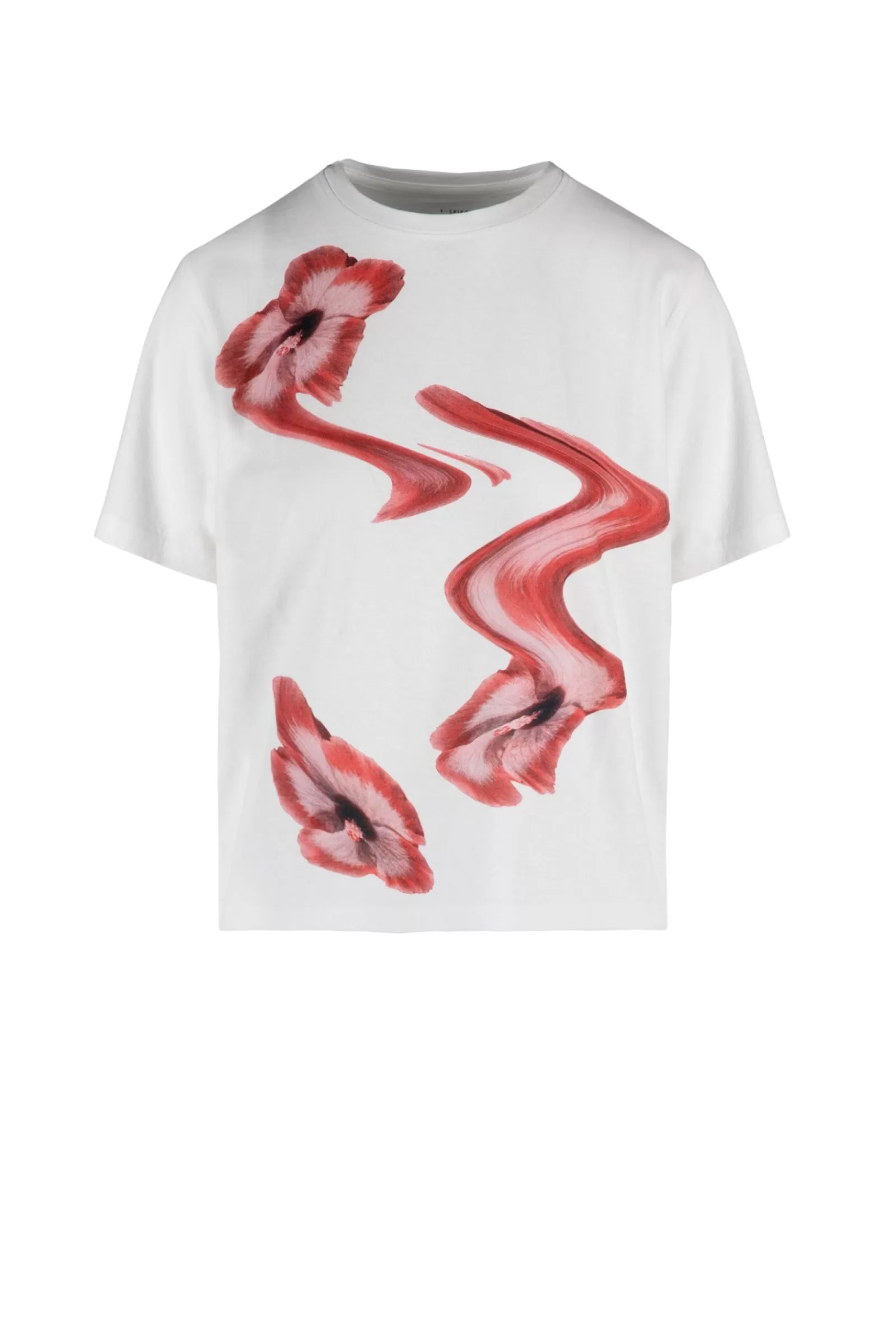 Donna Bomboogie T-Shirts>T-shirt Girocollo Con Stampa Liquid Flower