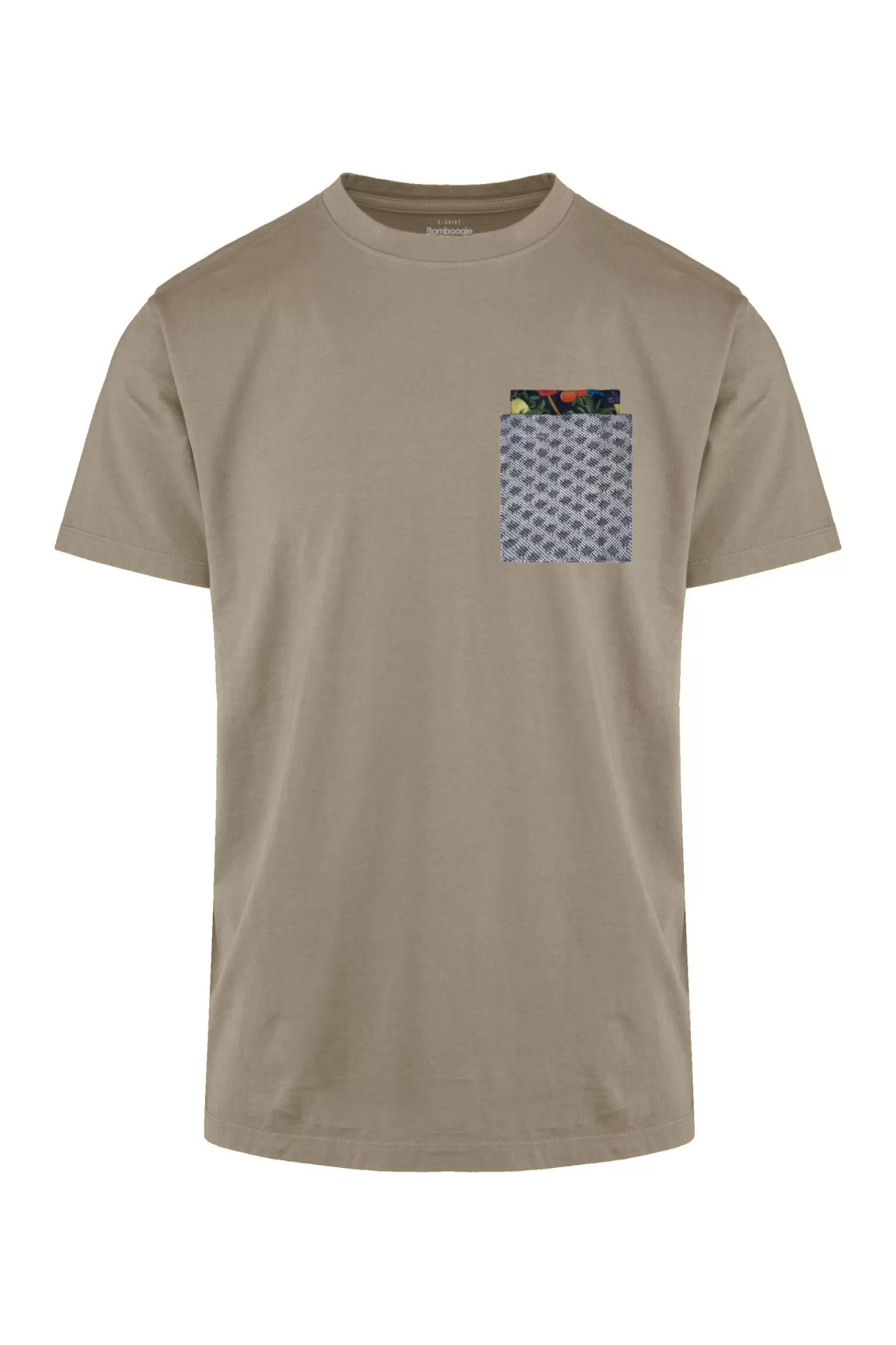 Uomo Bomboogie T-Shirts & Polo>T-shirt Girocollo Con Taschino Jacquard